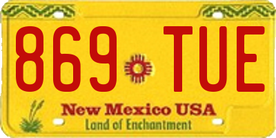 NM license plate 869TUE