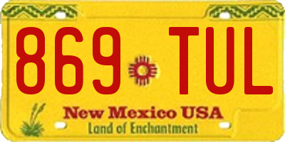 NM license plate 869TUL