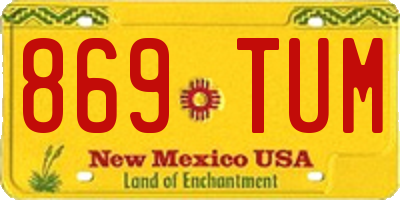 NM license plate 869TUM