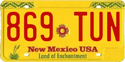 NM license plate 869TUN