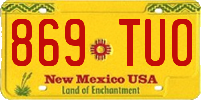 NM license plate 869TUO