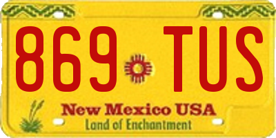 NM license plate 869TUS