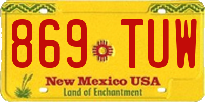 NM license plate 869TUW