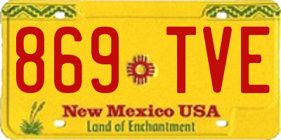 NM license plate 869TVE