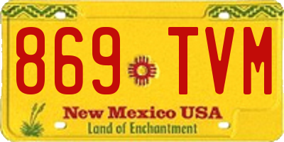 NM license plate 869TVM