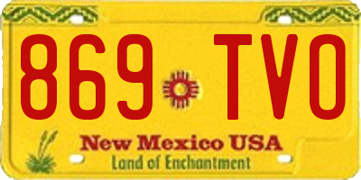 NM license plate 869TVO