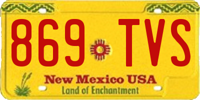 NM license plate 869TVS