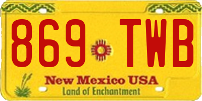 NM license plate 869TWB
