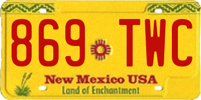 NM license plate 869TWC