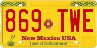 NM license plate 869TWE