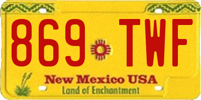 NM license plate 869TWF