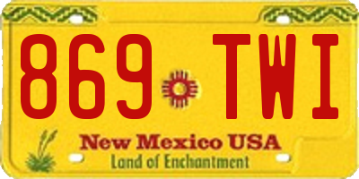 NM license plate 869TWI