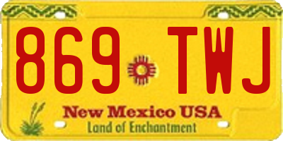 NM license plate 869TWJ