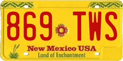 NM license plate 869TWS