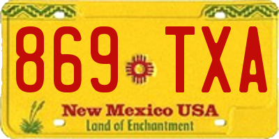 NM license plate 869TXA
