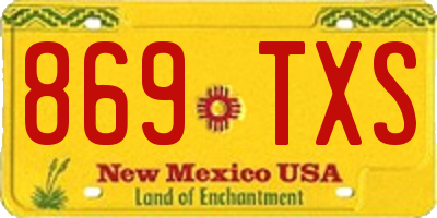NM license plate 869TXS