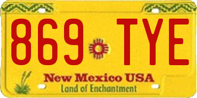 NM license plate 869TYE