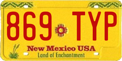 NM license plate 869TYP