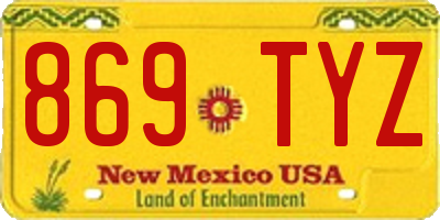 NM license plate 869TYZ