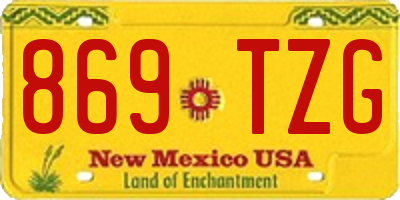 NM license plate 869TZG