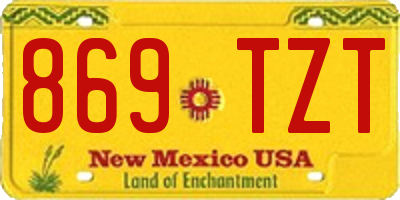 NM license plate 869TZT