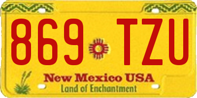 NM license plate 869TZU