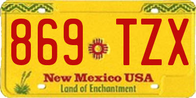 NM license plate 869TZX