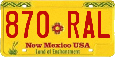 NM license plate 870RAL