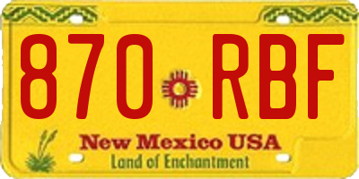 NM license plate 870RBF