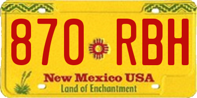 NM license plate 870RBH