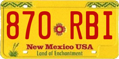 NM license plate 870RBI
