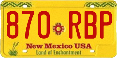 NM license plate 870RBP