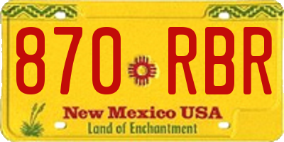 NM license plate 870RBR