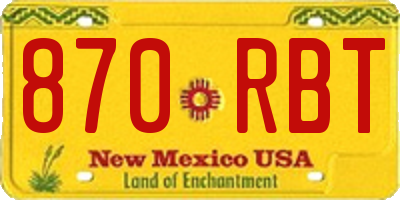 NM license plate 870RBT