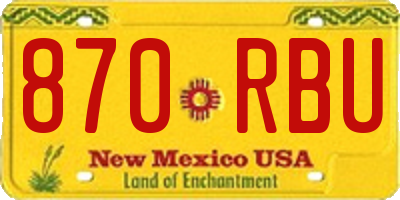 NM license plate 870RBU