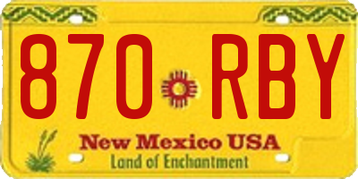 NM license plate 870RBY