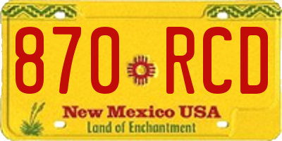 NM license plate 870RCD
