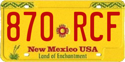 NM license plate 870RCF