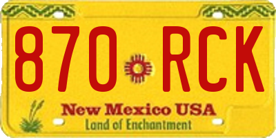 NM license plate 870RCK