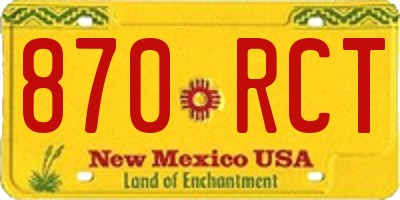 NM license plate 870RCT