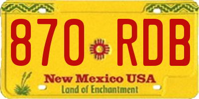 NM license plate 870RDB