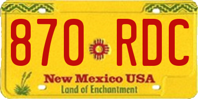 NM license plate 870RDC