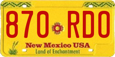 NM license plate 870RDO