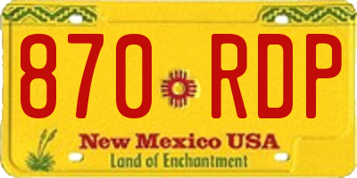 NM license plate 870RDP