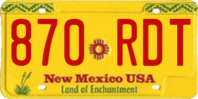 NM license plate 870RDT