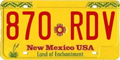 NM license plate 870RDV