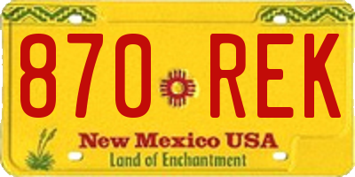 NM license plate 870REK