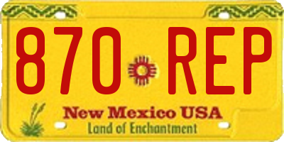 NM license plate 870REP