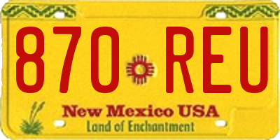 NM license plate 870REU