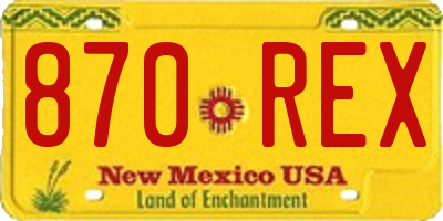 NM license plate 870REX